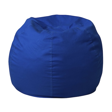 Flash Furniture Bean Bag Chair, Blue Back, 30 in W 30" L 18" H DG-BEAN-SMALL-SOLID-ROYBL-GG